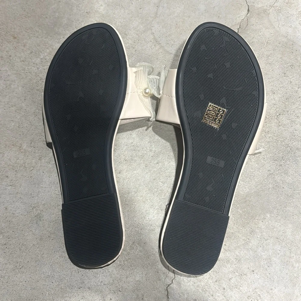 PEARLED DRESSY SLIDES/SANDALS - Picture 5 of 7